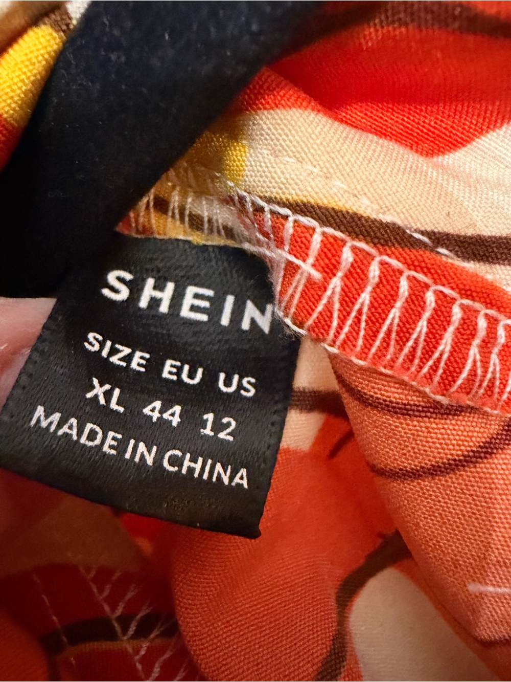 SHEIN Cream Dress with Orange and Brown Floral Print - Picture 3 of 5